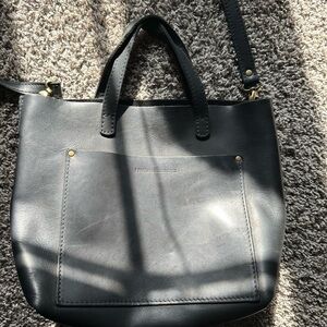 Black Leather Tote Bag